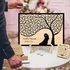 Personalized Family Tree Wedding Guest Book Alternative Personalized Name Date Rustic Wedding GuestBook for Reception with Wooden Heart Wedding Guest Book Frame Sign,B-Family Tree Guestbook-5 - Image 2