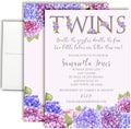 Amanda Creation Custom Baby Shower Invites Watercolor Hydrangea Baby Shower Invitation for Twins 20 5x7 Personalized Invites With Envelopes by AmandaCreation