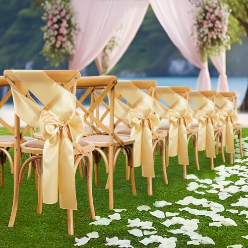 Gold Satin Chair Sashes, 6 x 108 inch, 50 Pcs - Image 3