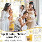 Dunzoom 461 Pcs Funny Baby Shower Games with Prize for Guest Winner, Yellow - Image 6