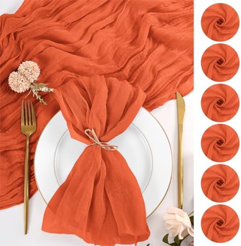 50 Pack Orange Cloth Napkins 20x20Inch Cheesecloth Napkins by Lumaycens