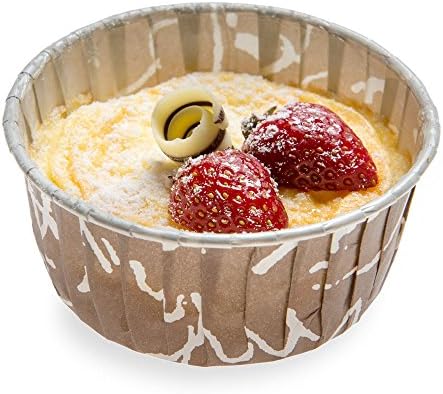 Restaurantware-Panificio 5 Ounce Baking Cups, 200 Pleated Cupcake Liners - Oven-Ready, Freezable, Brown And White Paper Muffin Cases, Disposable, Chocolate Wisp, For Wedding Parties, Baby Showers by Restaurantware
