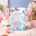 TrelaCo Mermaid Cool Baby Shower Games Bottle Chug Sign Wooden Mermaid Theme Gift Sets Gender Reveal Party Favors and 12 Pcs Baby Bottle Shower Favor for Games Gender Reveal - Image 2