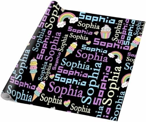 AOFUN Wrapping Paper Roll with Printed Name Personalized Christmas Gift Holiday Gift For Couples Mens Birthday Wrapping Paper 5 Rolls 58" x 23" - Image 5