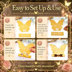 Lewtemi 15 Pcs Butterfly Gold Wedding Table Numbers 1-15 with Stands, Double Sided Mirror 4x5 Inch Acrylic Butterfly Signs Numbers for Reception, Wedding, Party, Anniversary, Events Table Decor - Image 3