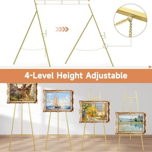 Gold Easel Stand for Sign, Heavy Duty Display Easel for Wedding & Poster - Image 5
