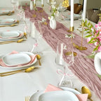 Showgeous 16 Pack Dusty Pink Cheesecloth Table Runner 17 x 108 Inch - Image 7
