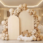 Mindsoft 2 Pcs Arch Backdrop Cover 6ft and 7.2ft Spandex Stand Cover for Baby Shower Birthday Wedding Bridal Shower Party Decorations (Natural,Boho Rattan) - Image 3