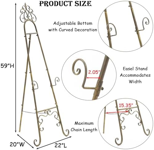Vintage Metal Free Standing Adjustable Display Stand Easel - Image 3