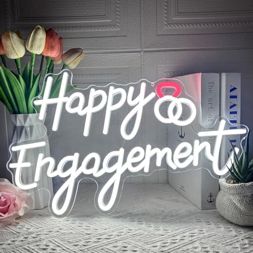 Happy Engagement Neon Sign Dimmable Engagement Party Led Neon Signs by Goneons