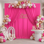 20ftx10ft Wrinkle Free Fuchsia Backdrop Curtains for Parties, Thick Polyester Hot Pink Photo Backdrop Drapes 4 Panels 5x10ft for Weddings Birthday Photography Background Curtains - Image 6