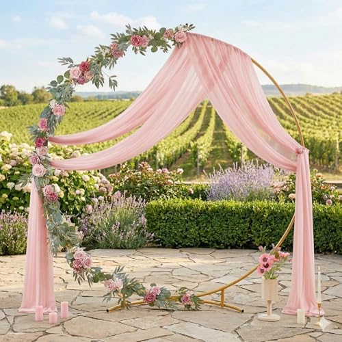 Pack of 1 Wedding Arch Drape Panel Fabric 30" x 100ft - Blush Pink - Image 3