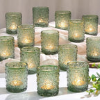 Lanttu 36 Pcs Green Votive Candle Holder 2.2ʺ*2.6ʺ Tealight Candle Holders by Lanttu