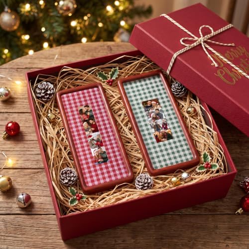 Lineshading 2 Pcs Wood Photo Strip Frames 12×4 Inch, Red Green Plaid - Image 7