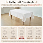 White Rectangle Tablecloth 60 x 90 Inch Machine Wash Indoor & Outdoor - Image 5