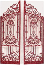 50Pcs Laser Cut Glitter Invitation Card Pocket, Glitter Red by ZLFZJH