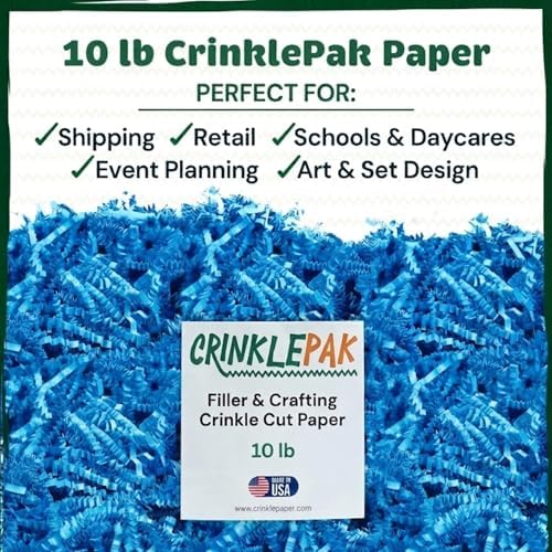 10LB Light Blue Crinkle Paper Filler Gift Wrap USA Made - Image 2