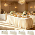 Wish Care 4 Pack Light Champagne Tulle Tablecloth for 6 Foot Rectangle Tables Ruffle Stretch Fitted Table Cloth Tutu Skirt Wrinkle Free Table Cover for Party Wedding Birthday Banquet Cake Tables Decor by WishCare