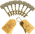 100 PCS Key Bottle Openers,Vintage Skeleton Key Bottle Opener with Escort Card Tag and Key Chains, Rustic Decoration for Wedding Favors,Return Gifts for Housewarming(Bronze) by WODEGIFT