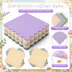 Zhehao 150 Pcs Pink Green Purple Paper Plates Napkins Serves 50 - Image 5