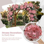 AVIVIHO 105PCS Dusty Rose Fake Flowers Hydrangea Artificial Flowers Bulk (Not Squished, No Steaming Need) Silk Flowers with Stems for Wedding Decor,Home,Baby Shower,Table Centerpieces Decoration - Image 5