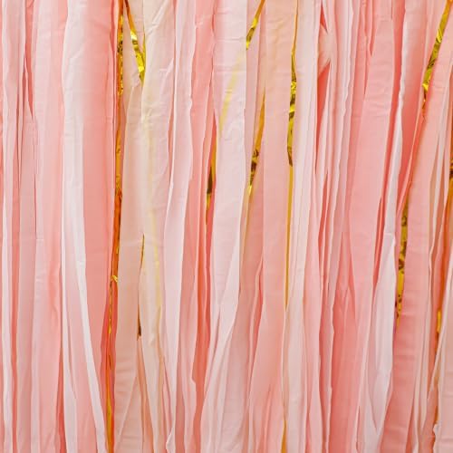PapaKit 5ft Extra Large Streamer Party Garland Backdrop (White & Pink) - Image 4
