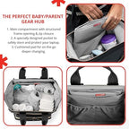 Skip Hop Diaper Bag Backpack: Mainframe Large Capacity Wide Open Structure with Changing Pad & Stroller Attachement, Black with Gold Trim, 14.25x6.25x14.75 Inch (Pack of 3) - Image 4