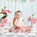 Dandat 350 Pcs Baby Shower Set, Wildflower, Pink - Image 2