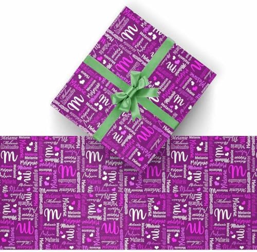 AOFUN Custom Name Text Gift Wrap Funny Personalized Wrapping Paper Custom Name Text Wrapping Papper Custom Name Gift Wrapping Paper 3 Rolls 58"" x 23"", Style 27 - Image 2