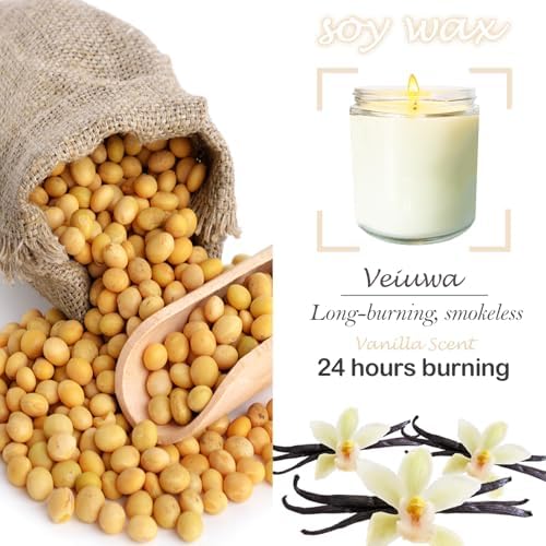 12 Pcs 8 Oz Bulk White Soy Candles,Vanilla Scented Candles Set,Bulk Aromatherapy Candle,Great Stress Relieving Scented Candle for Girls as a Gift for Birthdays, Weddings and More! - Image 3
