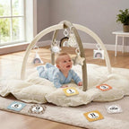 Mallify 5-in-1 Thick & Plush Baby Play Gym, Baby Play Mats for Floor, Tummy Time Mat with 6 Toys, Convertible Stage-Based Developmental from Babies to Toddlers, Ball Pit, Brown by MF