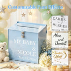 OASF&QPPTY Custom Wedding Card Box with Lock, Elegant Personalized Wedding Card Box for Reception, Graduation, Baby Shower - Secure PVC Money Box for Cards and Well Wishes, Elegant Party Table Decor - Image 4