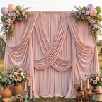 10ftx10ft Dusty Pink Backdrop Curtain for Wedding Parties, Wrinkle Free Silky Polyester 2 Panels Draping Fabric Photo Backdrop Drapery Back Drop Cloth for Birthday Photography Background Photoshoot - Image 5