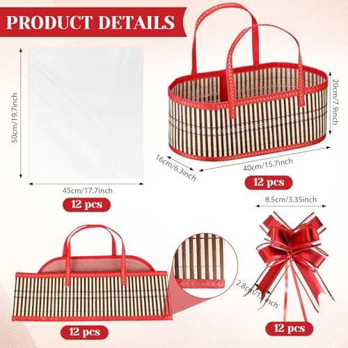 Reallnaive 12 Sets Empty Baskets for Gift to Fill Large Woven Basket - Image 2