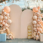 Nude Arch Covers Set of 2-7.2 and 6ft Nude Arch Backdrop Cover Spandex Wedding Balloon Arch Stand Covers for Baby Shower Birthday Party Bridal Shower Photo Arch Covers Stretchy Backdrop by Suppromo