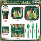 350 Pcs Christmas Paper Plates and Napkins Set Disposable Serve 50 - Image 4