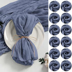 LZY 120 Pack Gauze Cheesecloth Napkins 20x20 Inch Dinner Cloth Napkins, Soft Boho Table Napkins Rustic Wrinkled Cheese Cloth Napkins Bulk for Wedding Party Baby Shower Event Decor (Dusty Blue) by Lightupyourparty