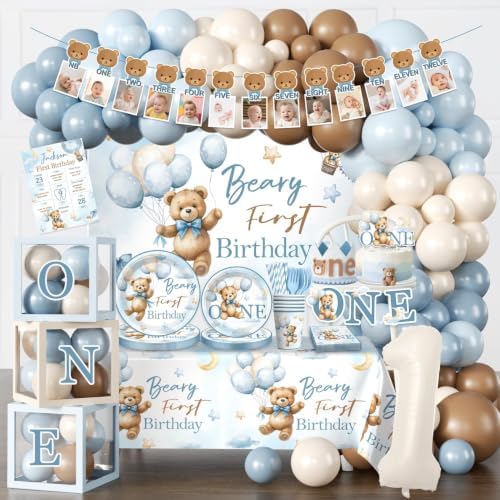 Beary First Birthday Decorations, Teddy Bear One Year Old Birthday by Unknown