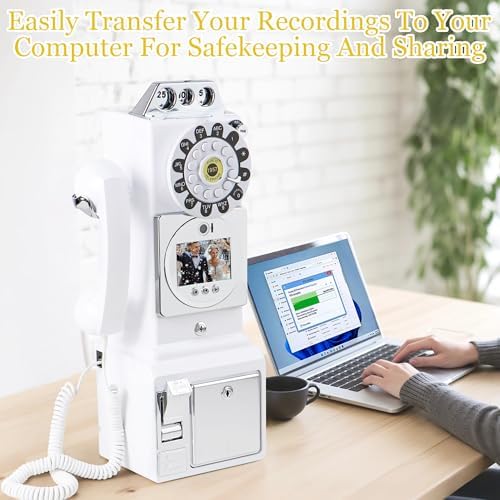 Video Audio Guest Book Wedding Phone, 1080P HD Video Guestbook Phone, Retro-Style Video Guest Book with Long Battery Life for Wedding, Birthday Party, Graduations, Baby Shower (Classic White) - Image 5