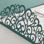 50PCS Green Wedding Invitations, Laser Cut Pocket & Blank Invitation Cards - Image 5