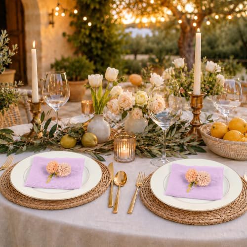 60Pack Lavender Cheesecloth Napkins Rustic Boho Gauze Napkins 20"x20" - Image 6