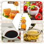 Honeydak 16 Pack Bear 8 oz Honey Straw Cup Honey Drinking Bottles, Brown - Image 4