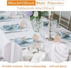 DRESSMAKER 6 Pack White Table Cloth Rectangle 60X126 Inch Fit 8FT Table - Image 4