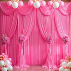 Hot Pink Backdrop Curtain 6 Panels-Wrinkle-Free Polyester Photography Drapes for Wedding Party Photo Background Decorations- 24 X10FT (Hot Pink) - Image 5