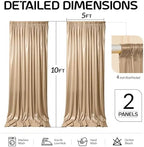 Champagne Gold Satin Backdrop Curtains 2 Panels - Shimmer Drapes for Wedding Bridal Shower, 10x10FT Wrinkle Free Backdrop Decor for Baby Shower Anniversary Party - Image 5