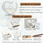 Personalized Wooden Heart Wedding Guest Book Alternative Drop Box Sign - Image 6