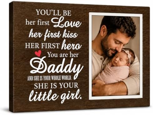TWING Personalized New Dad and Baby Photo Canvas Wall Decor, 16 X 12 in by TwingRepublic