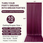 50ft×15ft Burgundy Backdrop Curtain for Wedding Parties - Image 6
