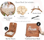2B1WEDDING Rustic Wedding Guest Book Alternative with Wooden Hearts - Image 2
