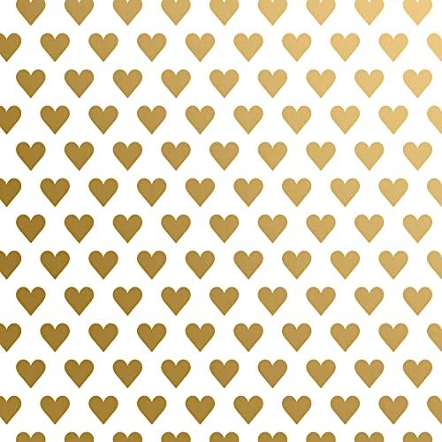 Jillson Roberts Recycled Gift Wrapping Paper, Golden Hearts, Pack of 6 Rolls by JillsonRoberts